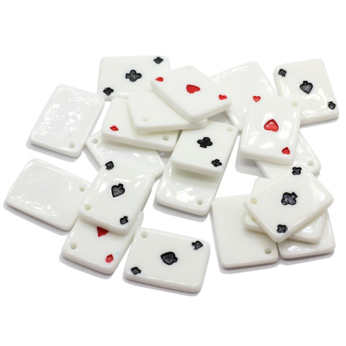 Artificial Resin Playing Poker Game Card Charms DIY Pendants Cabochon Beads Keychain Decoration  Jewelry Finding