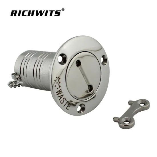Mirror polished 316 Stainless Steel 45 degree Marine GAS and Fuel Boat Deck Filler with Keyless Cap