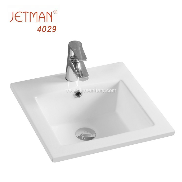 lavabo decorativo de cerámica de borde fino rectangular