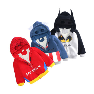 Cartoon print pattern children zip up hoodie 100% cotton autumn boy ninja hoodies