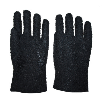 Guantes de doble bañado de PVC negro con chips