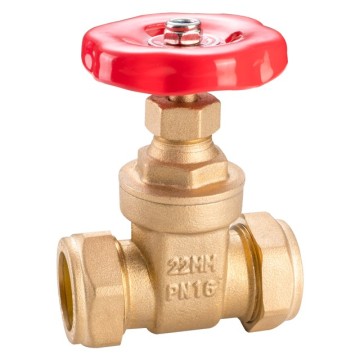 Forged Brass Compression End Gate Valve in 15mm, 22mm, and 28mm Sizes