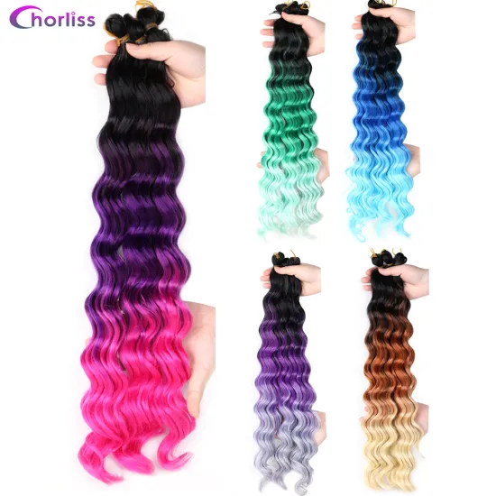 Wholesale Goddess Ocean Wave Curly Crochet Hair Braids Honey Blonde Loose Deep Wave Synthetic Braiding Hair Extensions African