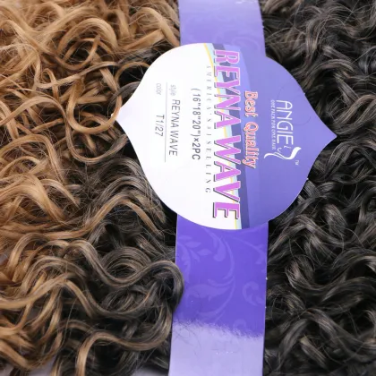 xuchang dadi factory wholesale reyna wave 6pcs synthetic hair weaving,ombre color double weft synthetic hair extensions