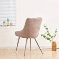 Silla de comedor de terciopelo moderno con patas de metal delgadas