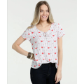 Camicette in chiffon Fiori stampati a righe Top da donna