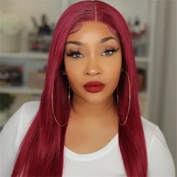 Cheap wholesale lace Closure front red #99j burgundy 100% cuticle wink raw virgin remy Human Hair For Black Women Wig vendor