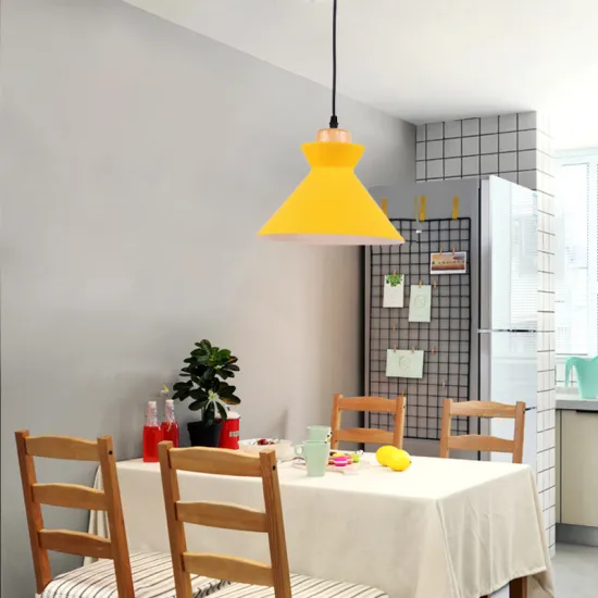 Yellow Aluminum Hanging Lamp For Indoor