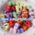 8 * 11MM Herzform Perlen mit schwarzen Kleinbuchstaben Alphabet Charms