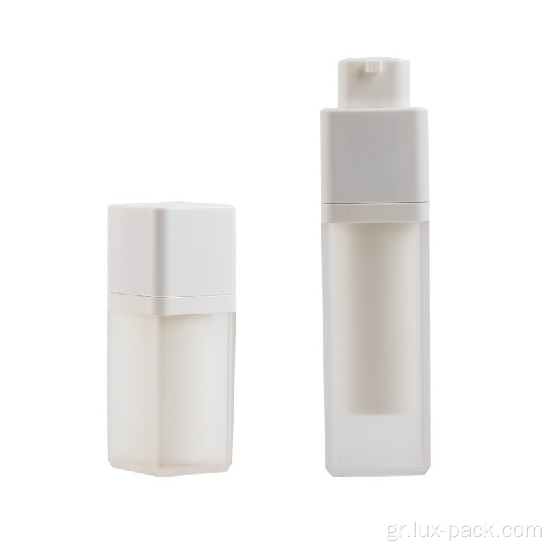 Λευκό αντηλιακό άδειο μπουκάλι συμπιεσμένο με μοναδικό σχήμα