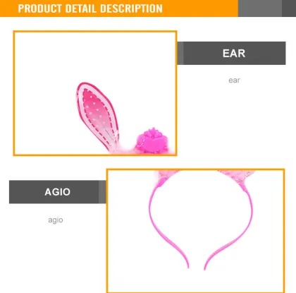 Flashing Kids Decorative Rabbit Ears Pin