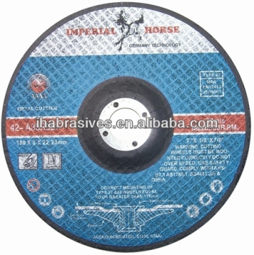 T42,metal cutting dis c,depressed center,180X3X22.23MM,80m/s