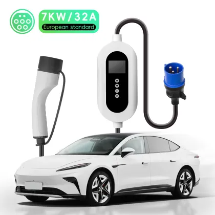 Portable electric car charging station EU standard 7kW type 2 EV portable chargers and charging stations