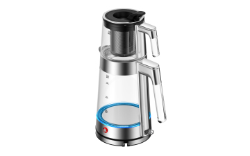 Unique Chrome Transparent Handle Tea Maker