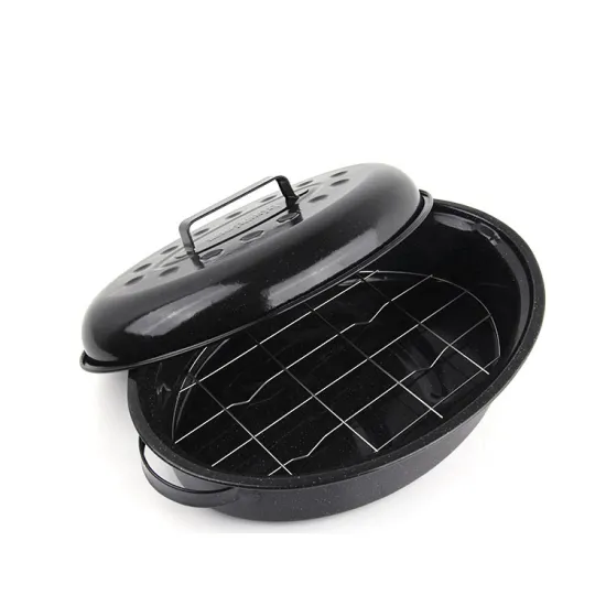 18-Inch Covered Oval Roaster Granite Ware