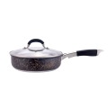 Black metal cooking pot set with black handle