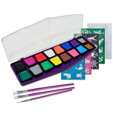 Non-Toxic Body and Face Paint Palette with Brushes