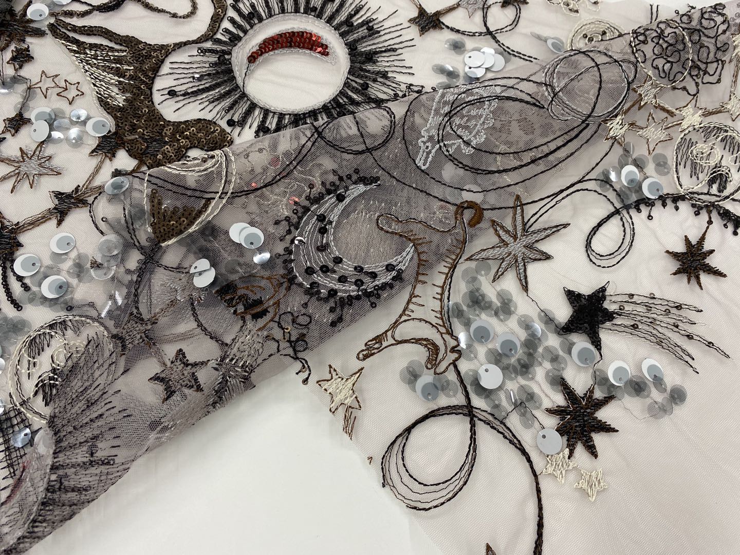Sequins Embroidery Fabric