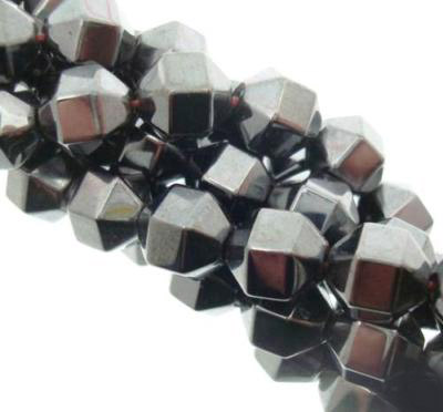 Hématite 6 Perles de baril latérales 8X8MM