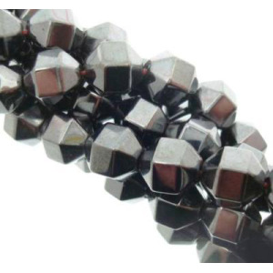 Hématite 6 Perles de baril latérales 8X8MM