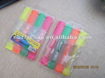 Pouplar classical 6 colors avialable transparent penbody flat Highlighters pvc bag packing XSG factory sell