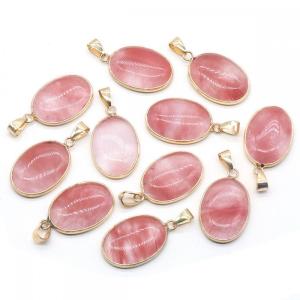 Pendentif en quartz de cerise ovale pour fabriquer un collier de bijoux 18x25 mm