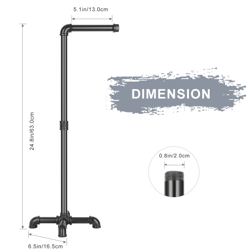 Pipa de hierro forjado industrial Soporte de papel higiénico