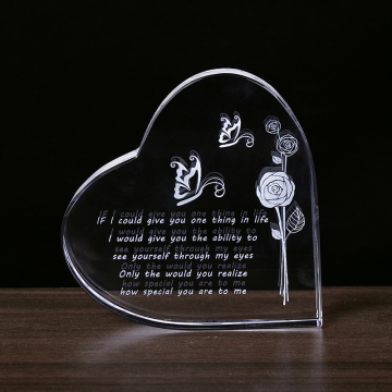 Amazon K9 Crystal Heart Paperweight - Laser Engraved Mothers Day Gift