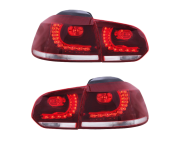 Sepasang unit lampu ekor mobil untuk VW Golf6 MK6 R20 2008-2013 LED Sinyal rem Tuning Light Tuning Sistem Lampu Belakang Mobil