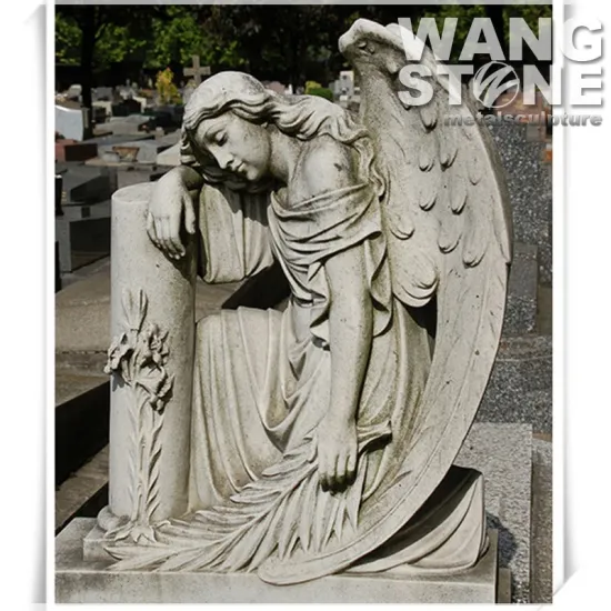 Life Size Mourning Stone Cemetery Angel Statue