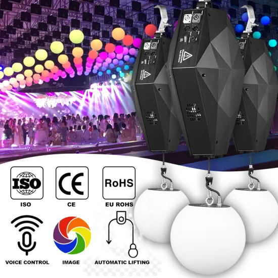 DMX-Controlled Winch and RGB LED Kinetic Light System for Lifting Ball