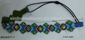 beaded diamonds and arrows design headwrap with rhinestones,beads hairband,handmade beaded headband,hair accessories