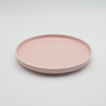 Farbverglastes Steinzeug -Geschirr, rosa Glasur -Steingeschirrset Set