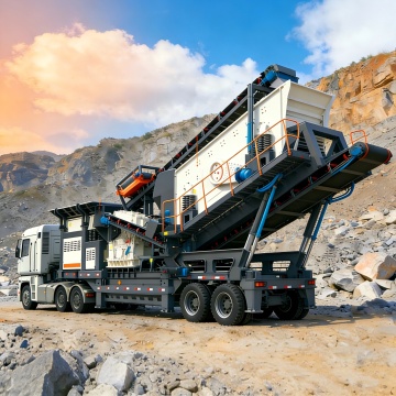 Мобильная дробильно-сортировочная станция на колесном ходу для камня