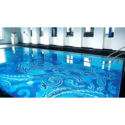 Customized new trend swimming pool design glass pool mosaic