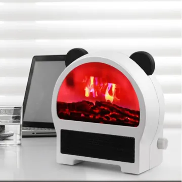 Cute Mini LED 3D Flame Fireplace: 800W Portable Electric Heater for Desk and Space