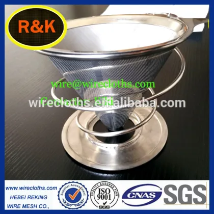 Reusable cone coffee filter/stainless steel coffee dripper/pour over coffee filter drippers