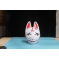 Máscara de cosplay de raposa kitsune japonesa de plástico branco