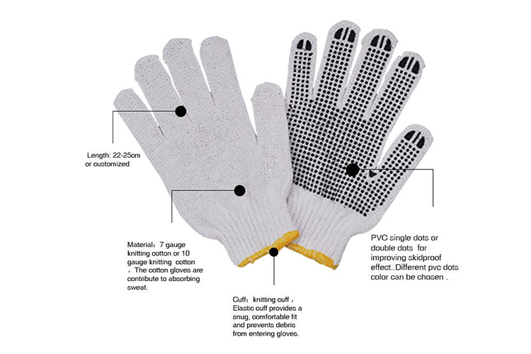 Pvc Dotted Cotton Gloves