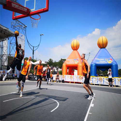 Fiba 3x3 Turos oficiales de la corte SES Interlacing Sport Floor Top Nivel