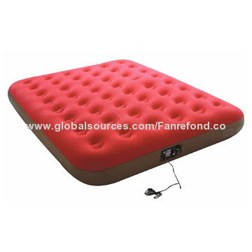 Inflatable air mattress, queen size flocked