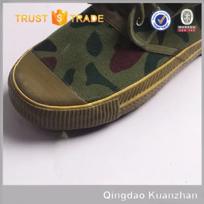 Wholesales comfortable canvas shoes camo waterproof rubber canvas shoes for men