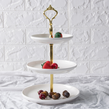 Ceramic 2-Tier & 3-Tier Cake Stand with Fruit Plates - New Design Dessert Stand Set for Bakery