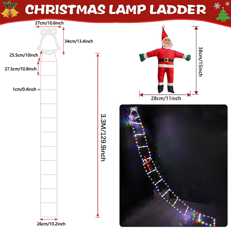 Solar Christmas Ladder Light