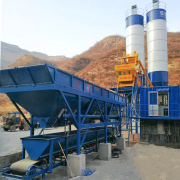 Stationary Hopper Lift 75m3/h HZS75 Concrete Batching Plant