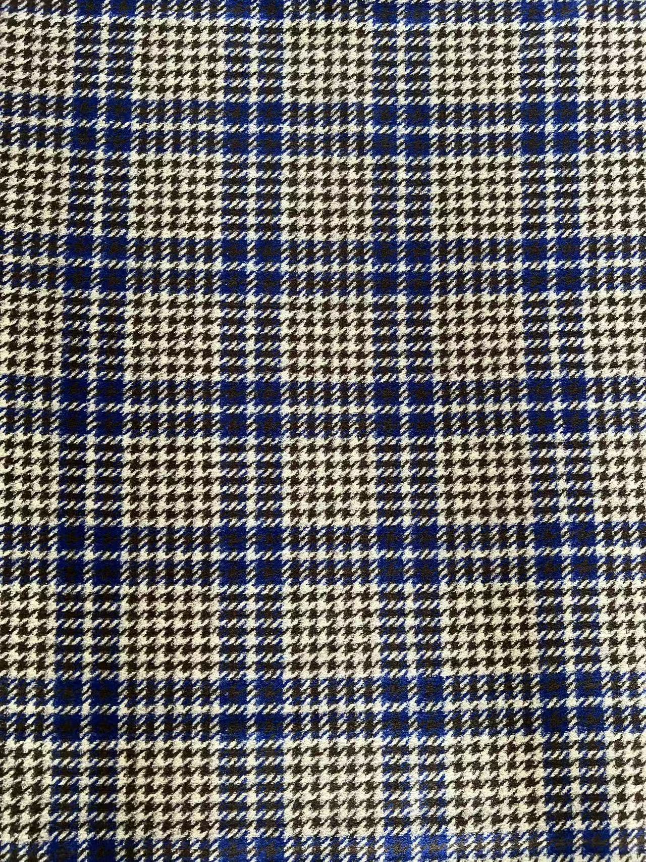 Knitted Check Pattern Wool Tartan Fabric