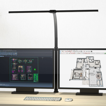 24W Double Head Tall Task Table Lamp: Super Bright Eye Care Lighting for Work and Reading