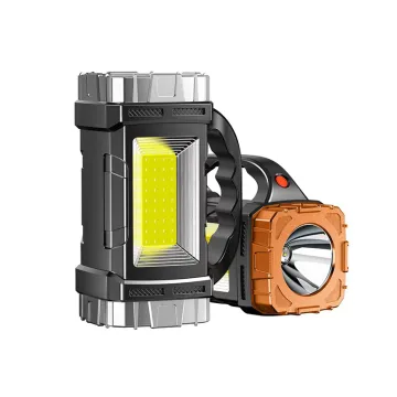 USB Rechargeable Solar COB Flashlight with LED Work Lights - Camping Lantern Portable Hand-Held Searchlight