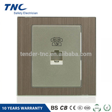 A9-C13 Brushed Aluminum rj11 Telephone wall Socket