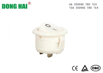White Round Rocker Switch For Home Appliance